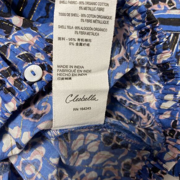 NWT Cleobella Alice Blouse Crop Top Blue Floral Paisley Ruffle Button Ta… - Picture 6 of 8